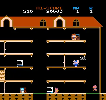 Mappy (World) (Namcot Collection, Namco Museum Archives Vol 1) screen shot game playing